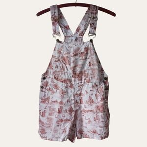 🌷 WeWoreWhat Basic Linen Overall Shorts in Vintage Terracotta Toil 🏺